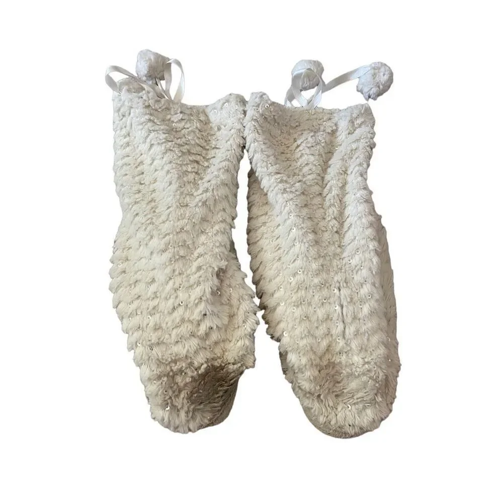 Sequin Sweater Boots Faux Fur Winter Slippers House Shoes